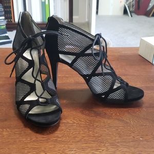 Belle Sky Lace-Up Black Heels